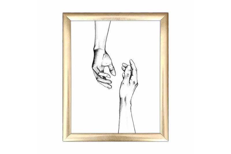 Tavla Abstract med Ram Flerfärgad, 23,5x28,5 cm