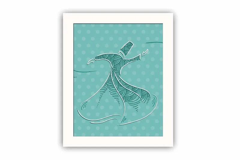 Tavla Abstract med Ram Flerfärgad, 23,5x28,5 cm