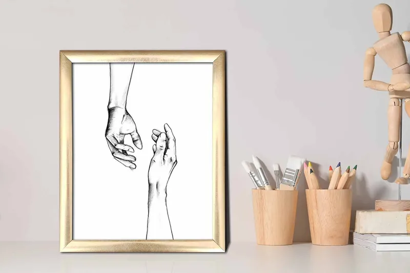 Tavla Abstract med Ram Flerfärgad - 23,5x28,5 cm - Inredning - Tavlor & konst