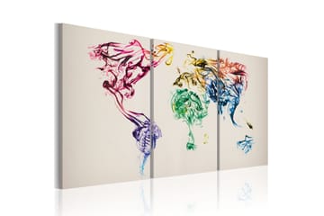 Tavla Abstrakt Världskarta 60x30 - Artgeist sp. z o. o. - Inredning - Tavlor & konst - Canvastavlor