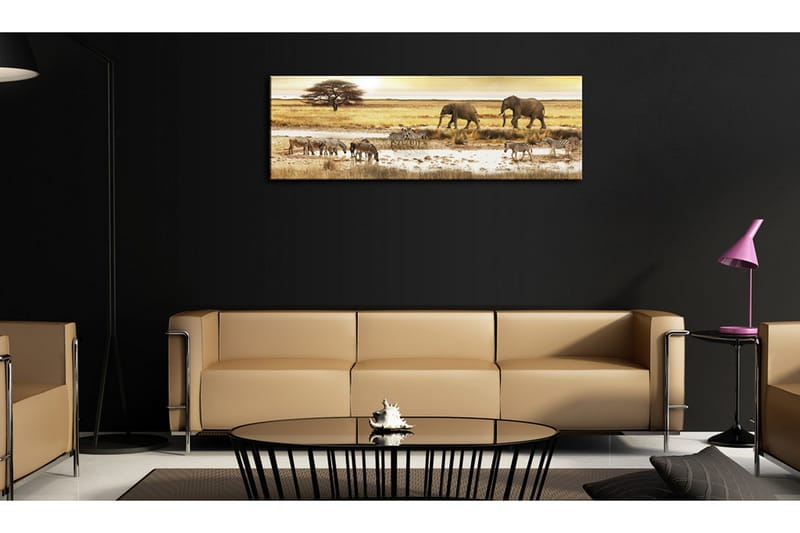 Tavla Africa At The Waterhole 135x45 - Artgeist sp. z o. o. - Inredning - Tavlor & konst - Canvastavlor