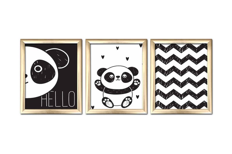 Tavla Animal med Ram 3-pack Flerfärgad, 23,5x28,5 cm