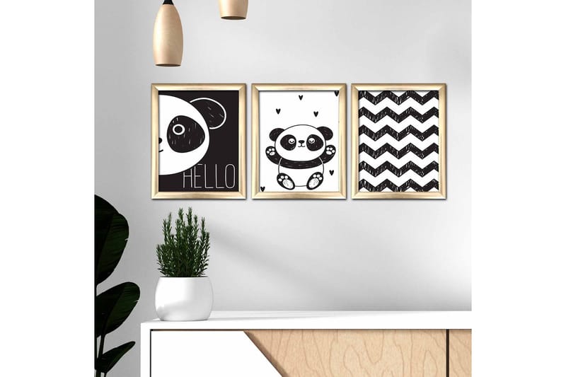 Tavla Animal med Ram 3-pack Flerfärgad - 23,5x28,5 cm - Inredning - Tavlor & konst