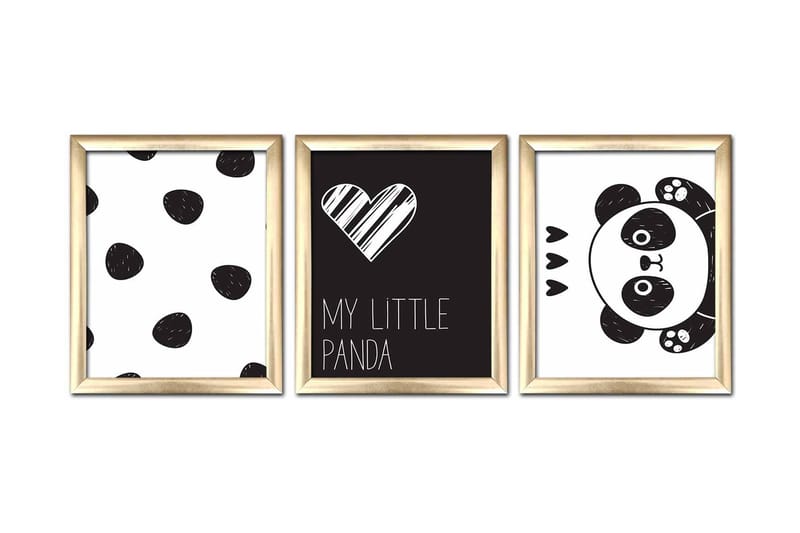 Tavla Animal med Ram 3-pack Flerfärgad - 23,5x28,5 cm - Inredning - Tavlor & konst