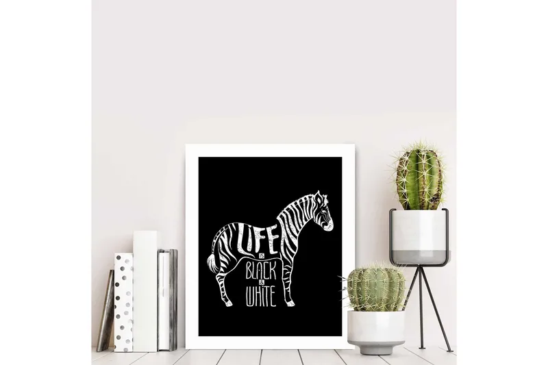 Tavla Animal med Ram Flerfärgad - 23,5x28,5 cm - Inredning - Tavlor & konst