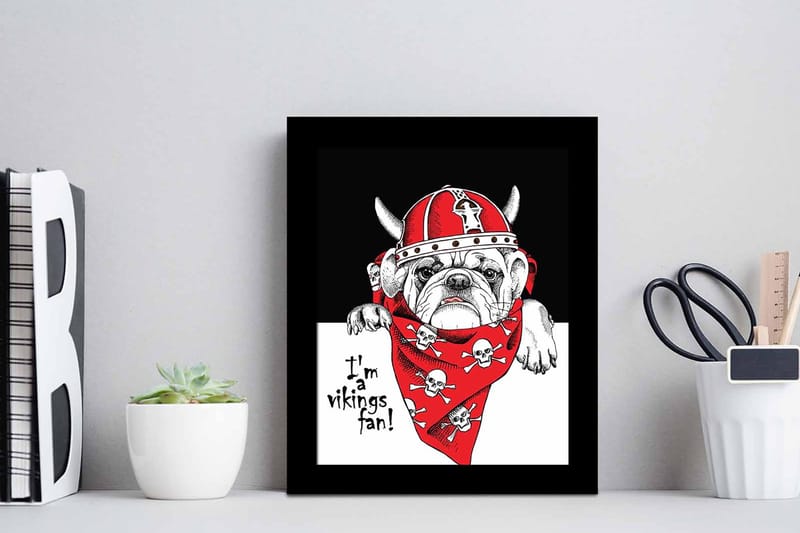 Tavla Animal med Ram Flerfärgad - 23,5x28,5 cm - Inredning - Tavlor & konst