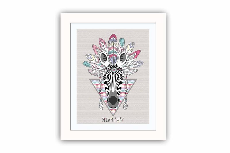 Tavla Animal med Ram Flerfärgad, 23,5x28,5 cm