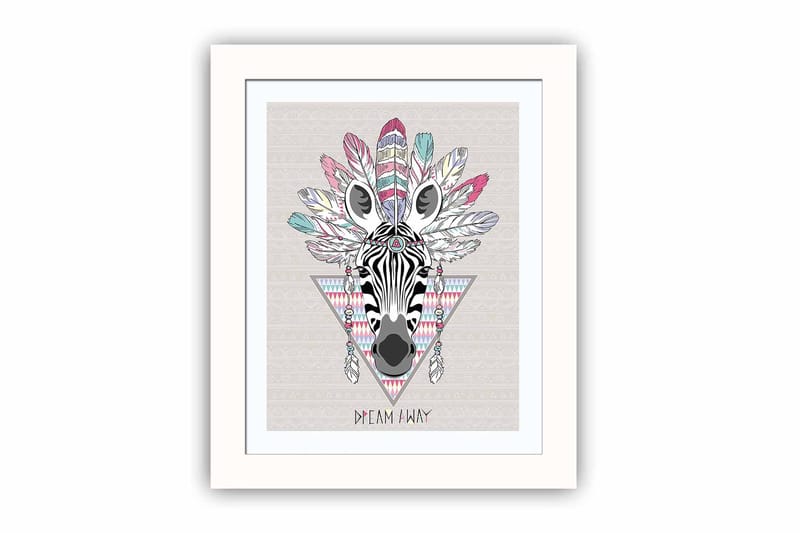 Tavla Animal med Ram Flerfärgad - 23,5x28,5 cm - Inredning - Tavlor & konst