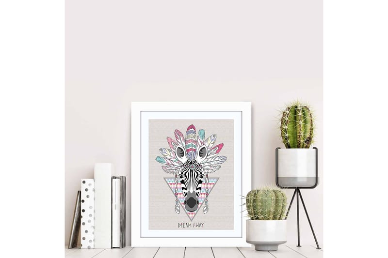 Tavla Animal med Ram Flerfärgad - 23,5x28,5 cm - Inredning - Tavlor & konst