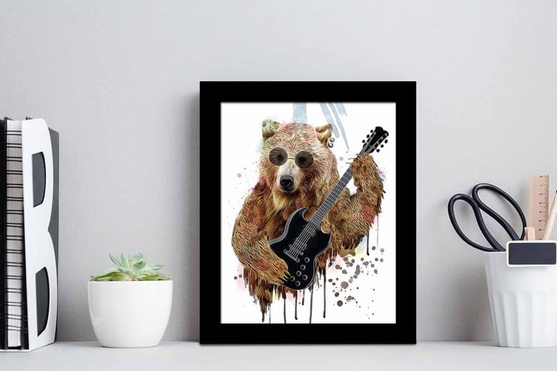 Tavla Animal med Ram Flerfärgad - 23,5x28,5 cm - Inredning - Tavlor & konst