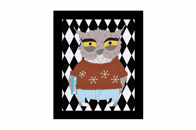 Tavla Animal med Ram Flerfärgad - 23,5x28,5 cm - Inredning - Tavlor & konst