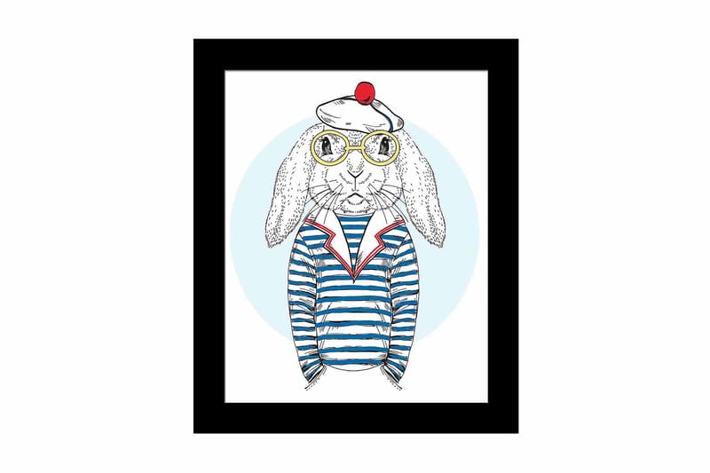 Tavla Animal med Ram Flerfärgad - 23,5x28,5 cm - Inredning - Tavlor & konst