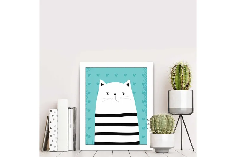 Tavla Animal med Ram Flerfärgad - 23,5x28,5 cm - Inredning - Tavlor & konst