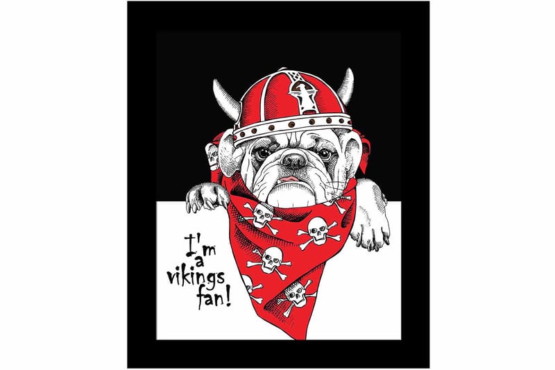 Tavla Animal med Ram Flerfärgad - 23,5x28,5 cm - Inredning - Tavlor & konst