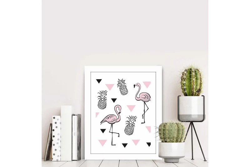 Tavla Animal med Ram Flerfärgad - 23,5x28,5 cm - Inredning - Tavlor & konst