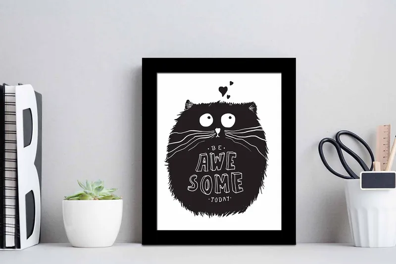 Tavla Animal med Ram Flerfärgad - 23,5x28,5 cm - Inredning - Tavlor & konst