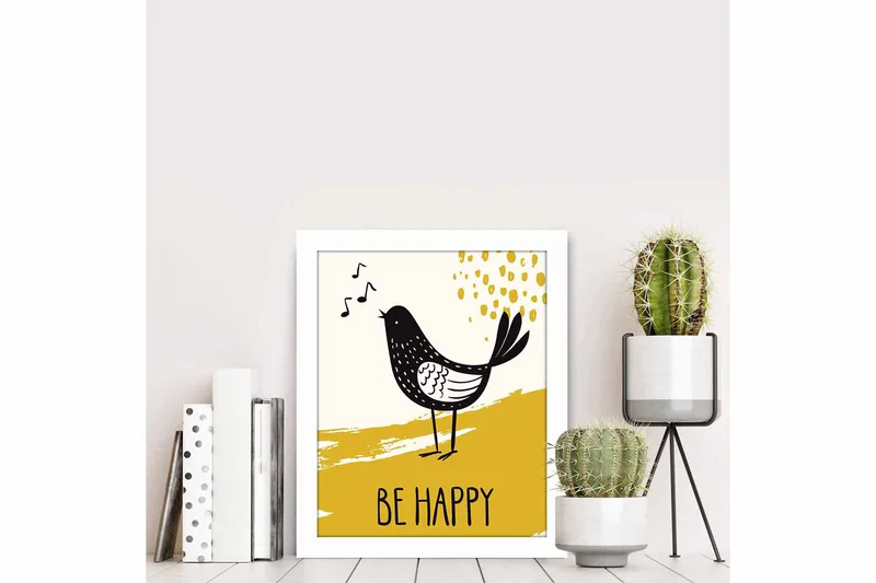 Tavla Animal med Ram Flerfärgad - 23,5x28,5 cm - Inredning - Tavlor & konst