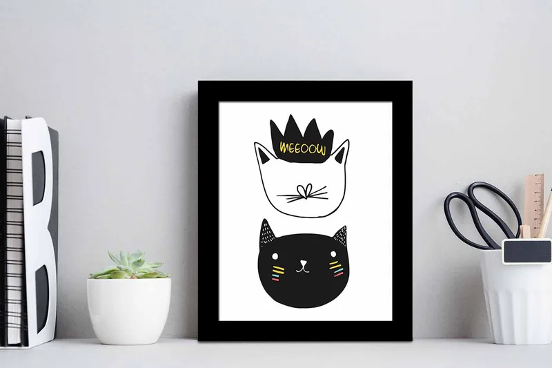 Tavla Animal med Ram Flerfärgad - 23,5x28,5 cm - Inredning - Tavlor & konst