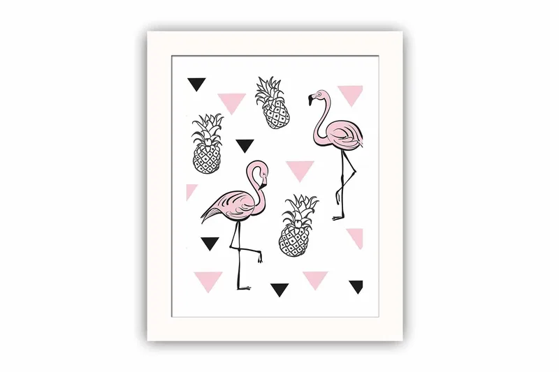 Tavla Animal med Ram Flerfärgad - 23,5x28,5 cm - Inredning - Tavlor & konst