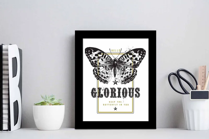 Tavla Animal med Ram Flerfärgad - 23,5x28,5 cm - Inredning - Tavlor & konst