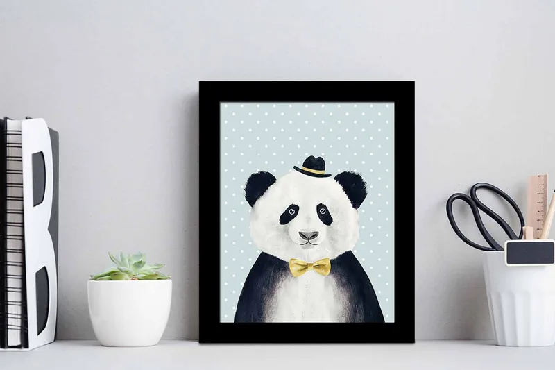 Tavla Animal med Ram Flerfärgad - 23,5x28,5 cm - Inredning - Tavlor & konst