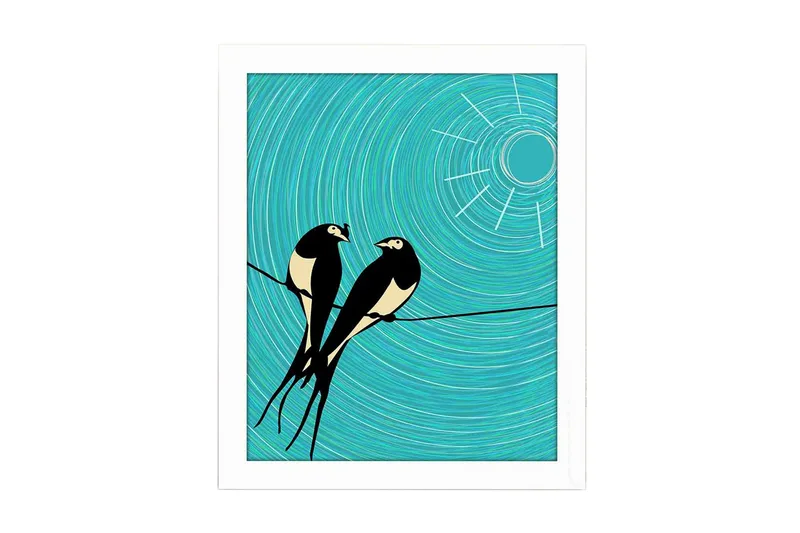 Tavla Animal med Ram Flerfärgad, 23,5x28,5 cm