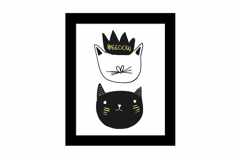 Tavla Animal med Ram Flerfärgad, 23,5x28,5 cm