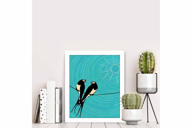 Tavla Animal med Ram Flerfärgad - 23,5x28,5 cm - Inredning - Tavlor & konst