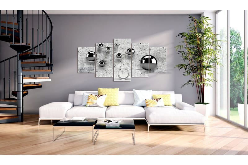 Tavla Balls And Concrete 5 Parts Wide 200x100 - Artgeist sp. z o. o. - Inredning - Tavlor & konst - Canvastavlor