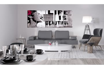 Tavla Banksy Life Is Beautiful 200x80 - Artgeist sp. z o. o. - Inredning - Tavlor & konst - Canvastavlor