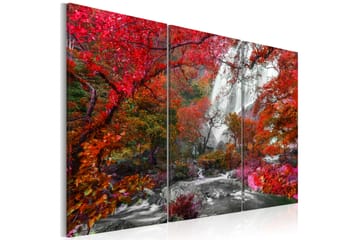 Tavla Beautiful Waterfall Autumnal Forest 120x80