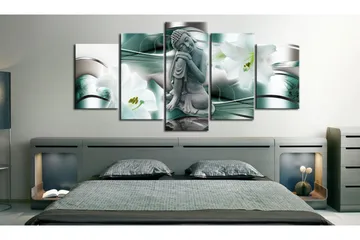 Tavla Buddha And Lilies 100x50 - Artgeist sp. z o. o. - Inredning - Tavlor & konst - Canvastavlor