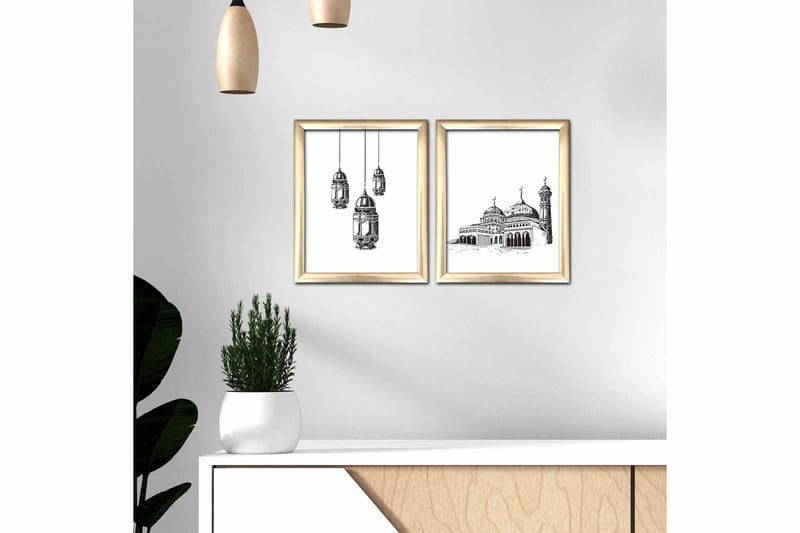 Tavla Building med Ram 2-pack Flerfärgad - 23,5x28,5 cm - Inredning - Tavlor & konst