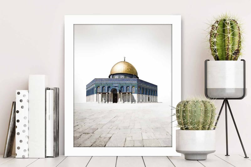 Tavla Building med Ram Flerfärgad - 23,5x28,5 cm - Inredning - Tavlor & konst