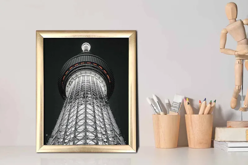 Tavla Building med Ram Flerfärgad - 23,5x28,5 cm - Inredning - Tavlor & konst