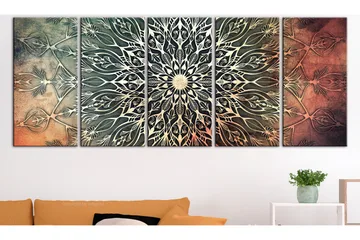 Tavla Center 5 Parts Narrow Green 200x80 - Artgeist sp. z o. o. - Inredning - Tavlor & konst - Canvastavlor