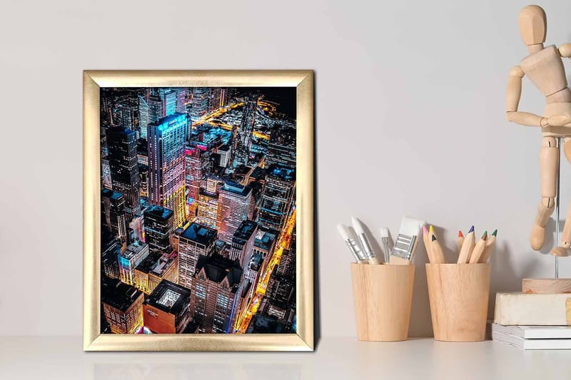Tavla City med Ram Flerfärgad - 23,5x28,5 cm - Inredning - Tavlor & konst