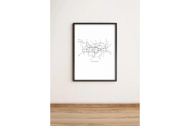 Tavla City med Ram Flerfärgad - 36x51 cm - Inredning - Tavlor & konst