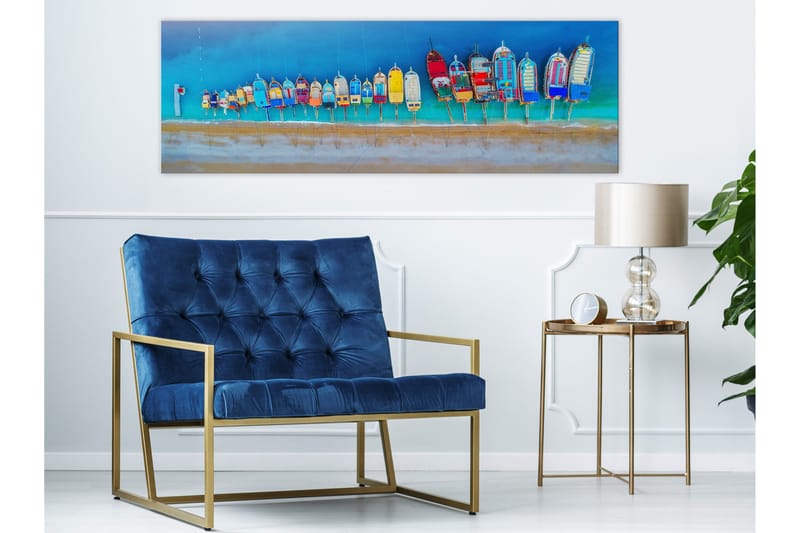 Tavla Colourful Boats (1 Part) Narrow 120x40