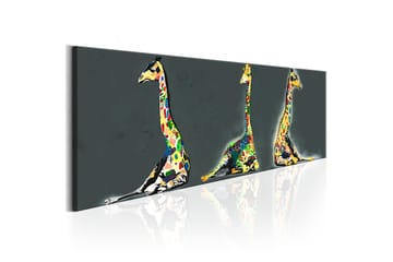 Tavla Colourful Giraffes 120x40 - Inredning - Tavlor & konst - Canvastavlor