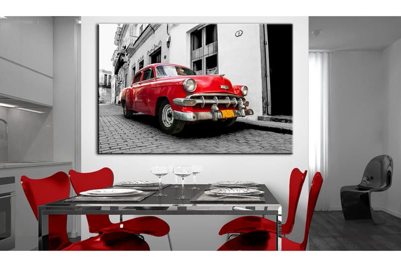 Tavla Cuban Classic Car (Red) 90x60 - Artgeist sp. z o. o. - Inredning - Tavlor & konst - Canvastavlor