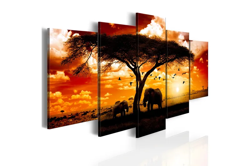 Tavla Flock Fåglar Över Savannen 100x50, Artgeist sp. z o. o.