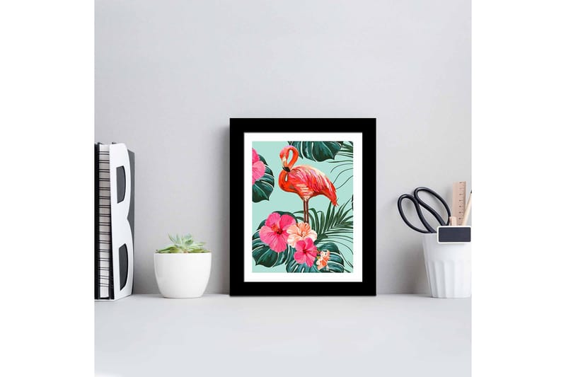 Tavla Floral Animal med Ram Flerfärgad - 23,5x28,5 cm - Inredning - Tavlor & konst