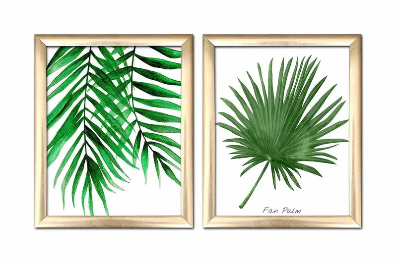 Tavla Floral med Ram 2-pack Flerfärgad, 23,5x28,5 cm