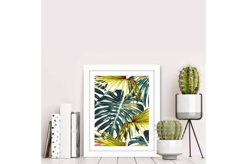 Tavla Floral med Ram Flerfärgad - 23,5x28,5 cm - Inredning - Tavlor & konst