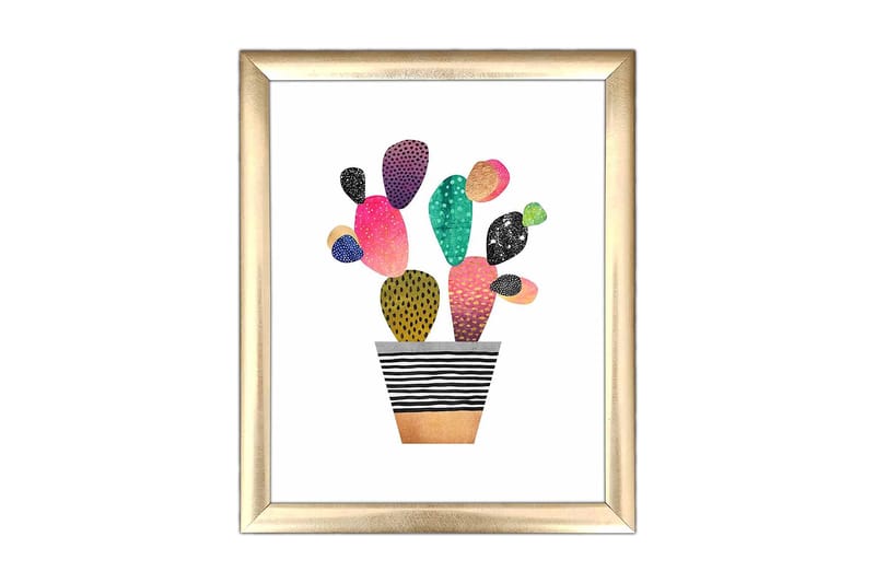 Tavla Floral med Ram Flerfärgad - 23,5x28,5 cm - Inredning - Tavlor & konst