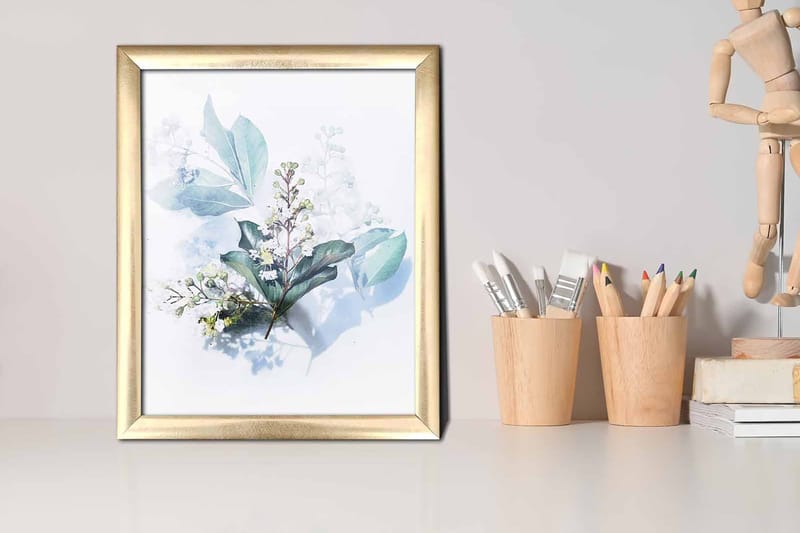 Tavla Floral med Ram Flerfärgad - 23,5x28,5 cm - Inredning - Tavlor & konst