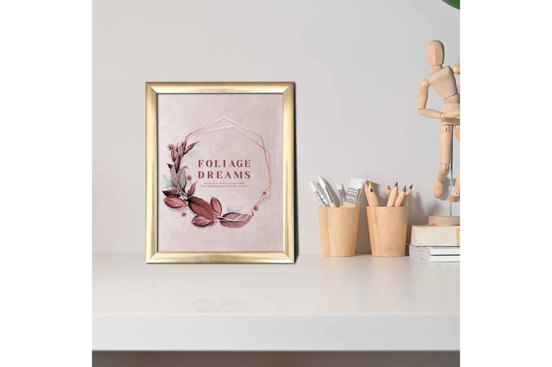 Tavla Floral med Ram Flerfärgad - 23,5x28,5 cm - Inredning - Tavlor & konst