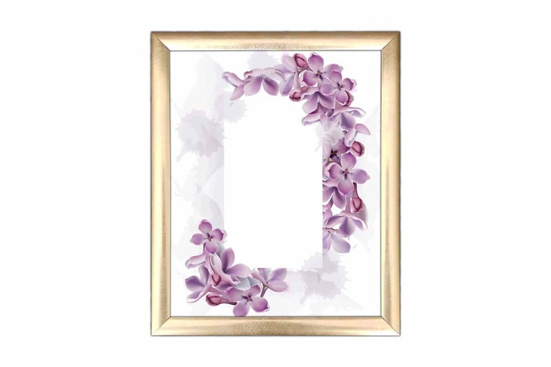 Tavla Floral med Ram Flerfärgad - 23,5x28,5 cm - Inredning - Tavlor & konst