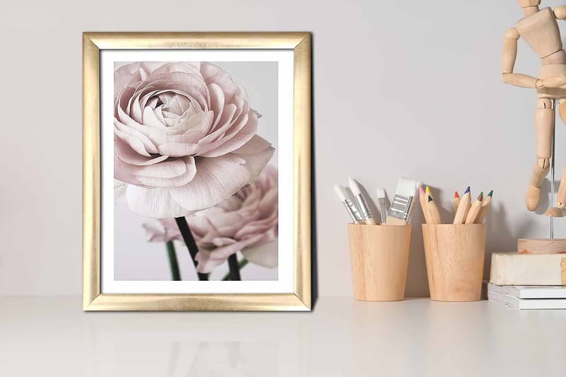 Tavla Floral med Ram Flerfärgad - 23,5x28,5 cm - Inredning - Tavlor & konst